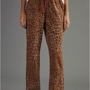 Pilcro Brown Leopard Print Cropped Pants